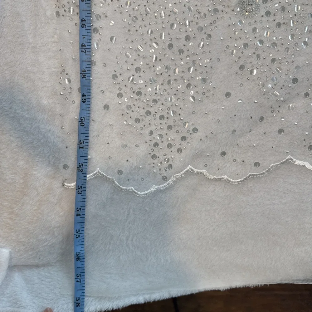 Sequin Embroidered Lace Fabric on Mesh Luxury Bridal & Evening Wear 58